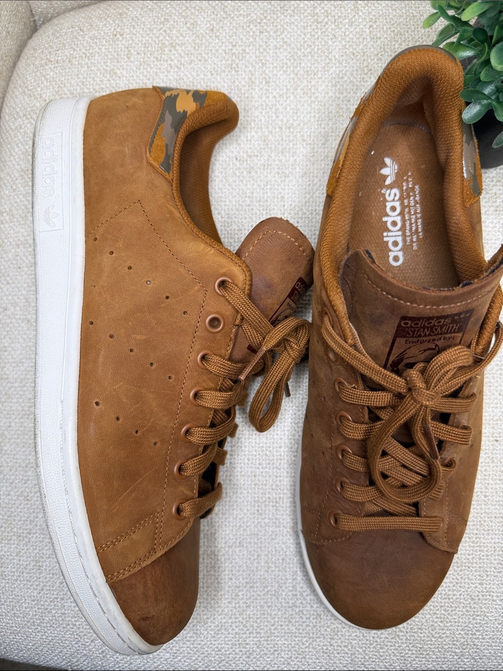 adidas Stan Smith Brown Leather Low-Top Sneakers men’s size 11
